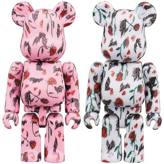 BE@RBRICK KIDILL × ERI WAKIYAMA BAT & ROSE Pink/White 100％ & 400％｜MEDICOM TOY