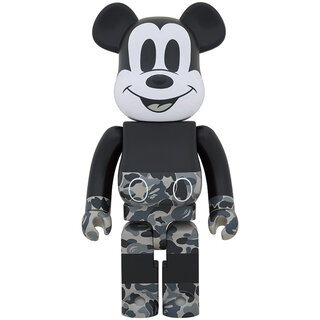 BE@RBRICK BAPE®️ MICKEY MOUSE MONOTONE Ver. 100% & 400% / 1000%｜MEDICOM TOY