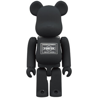 PORTER × BE@RBRICK BLACK/SILVER 100%