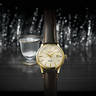 東京銀座の老舗バーが考案した黄金色に輝くカクテルレシピを艷やかな文字盤で表現｜SEIKO