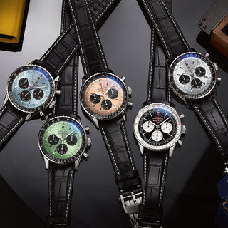 2022年「ナビタイマー」が豊富なサイズと大胆なカラー展開で大幅刷新｜BREITLING
