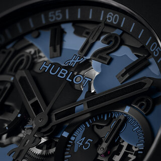 プレミアムにしてカジュアル！　たった77本の日本限定モデル「ビッグ・バン ウニコ オールブラック ブルーカモ」｜HUBLOT