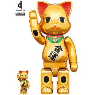 NY@BRICK 招き猫 金運 金メッキ 100％ & 400％｜MEDICOM TOY
