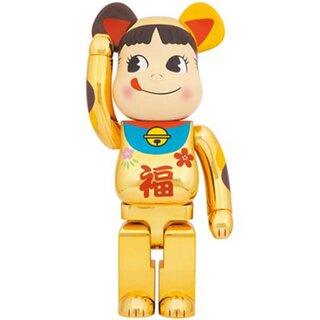 BE@RBRICK 招き猫 ペコちゃん 福 金メッキ 1000％