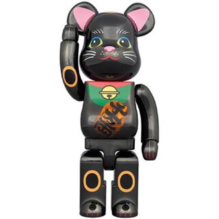 BE@RBRICK 招き猫 黒メッキ 発光 400％｜MEDICOM TOY
