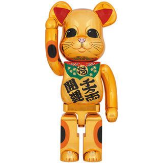 BE@RBRICK 招き猫 開運・千万両 金メッキ 1000％｜MEDICOM TOY