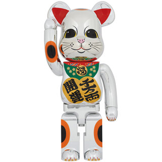 BE@RBRICK 招き猫 開運・千万両 銀メッキ 1000％｜MEDICOM TOY