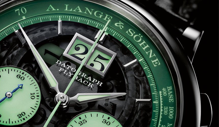 世界限定200本。ネオングリーンの光彩を放つクロノグラフ｜A.LANGE＆SÖHNE