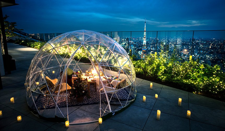 アンダーズ 東京のルーフトップ テラスに「星降る夜のクリスマスイグルー」｜EAT