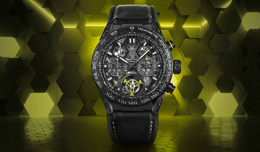 世界初カーボンヒゲゼンマイを内蔵、トゥールビヨンを搭載したカレラ最新作|TAG HEUER
