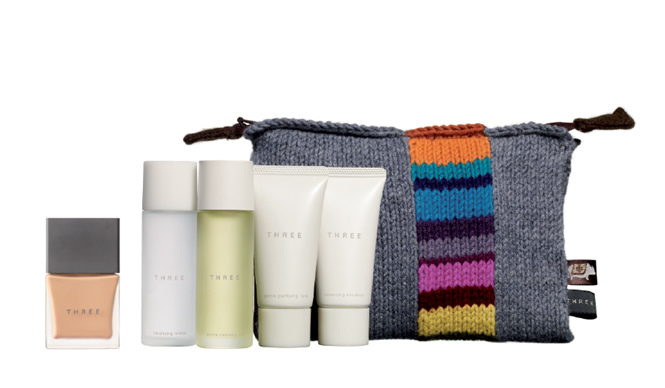 THREE×SHOKAY ニットポーチ付コラボレーションキットが発売