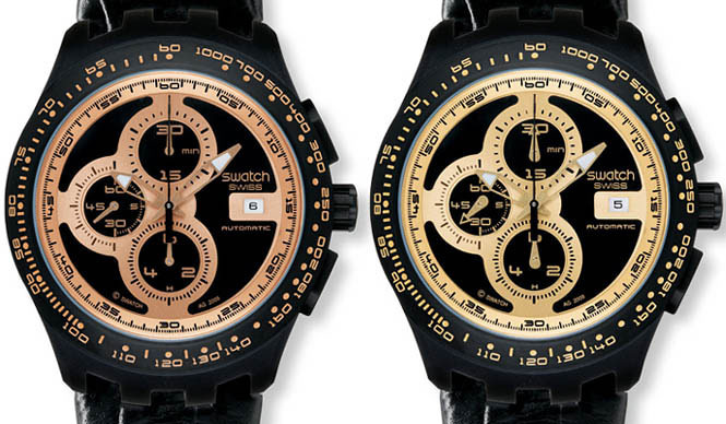 SWATCH｜クロノ オートマチック コレクション ゴールド SVGB402 SVGB401