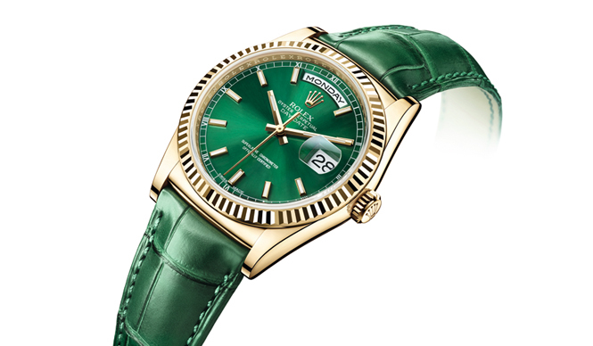 ROLEX｜レザーストラップを採用したカラフルな「デイデイト」