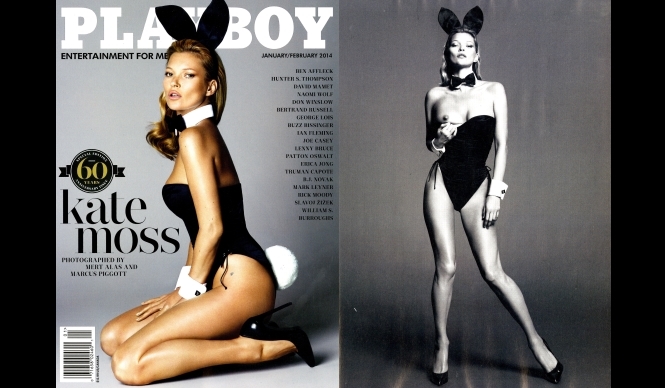 SAINT LAURENT｜PLAYBOYの表紙にバニーガール姿のケイト・モス