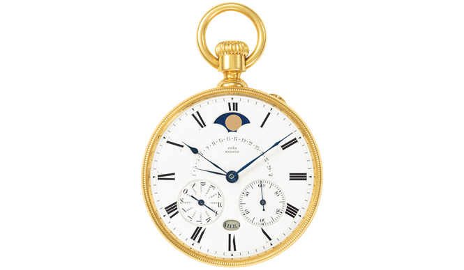 Patek Philippe｜レトログラード日付表示付永久カレンダー機構を搭載した懐中時計