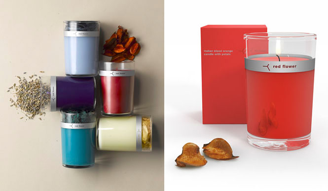 トップにポプリがあしらわれているフレグランスキャンドル発売｜red flower