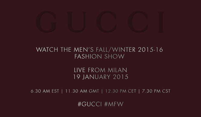 グッチ 2015-16秋冬 メンズコレクションのショーをライブストリーミング｜GUCCI