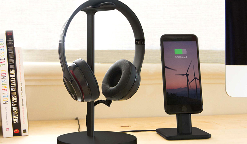 ヘッドホンを美しくディスプレイ。充電機能付きスタンド|Twelve South