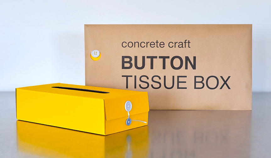 人気商品「ボタンティッシュボックス」に新色のイエロー登場 |concrete craft