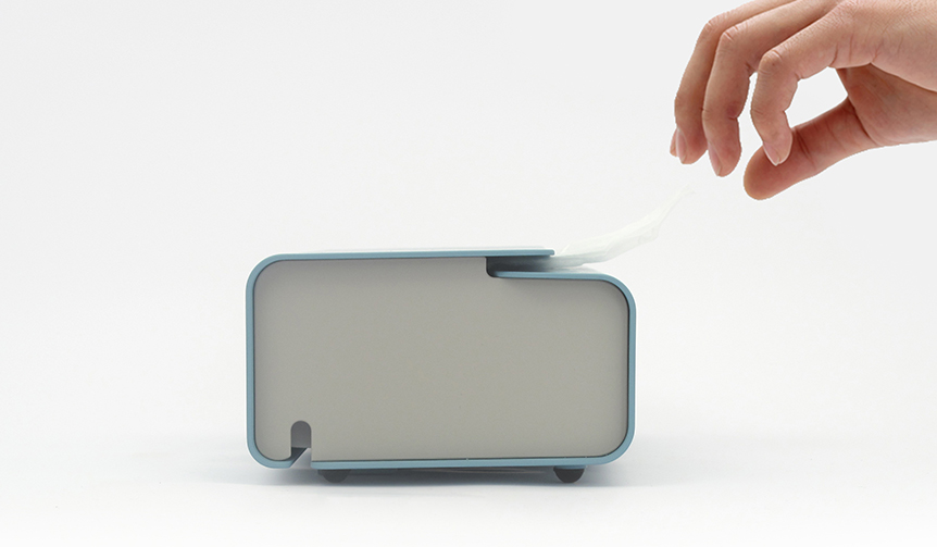 ティッシュに付着する花粉や埃を極力防ぐ、プラスチック製ケース |METAPHYS