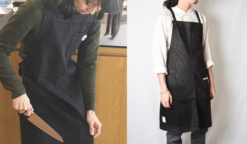庖丁研ぎがコンセプト。オリジナルデニムエプロン「研ぎ師エプロン」が発売｜釜浅商店