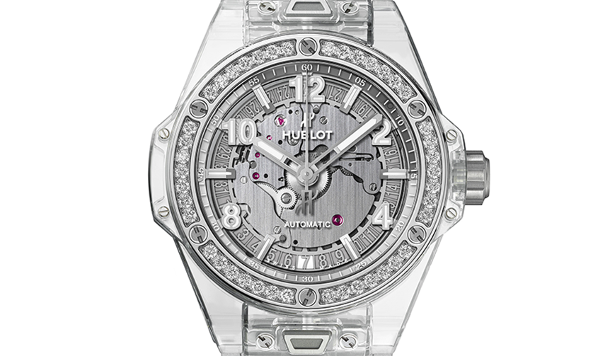 女性向けシースルーモデル「ビッグ・バン ワンクリック サファイア ダイヤモンド」｜HUBLOT