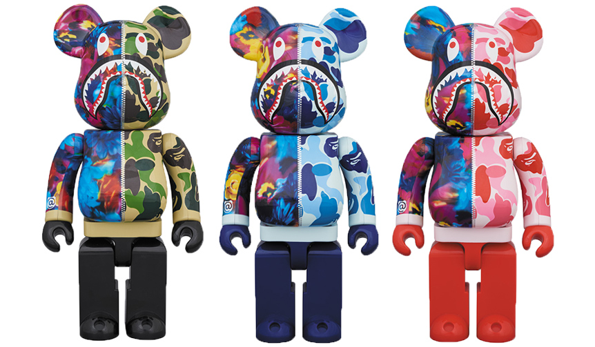 BAPE® × M / mika ninagawa SHARK BE@RBRICK 100% & 400% / 1000% |MEDICOM TOY