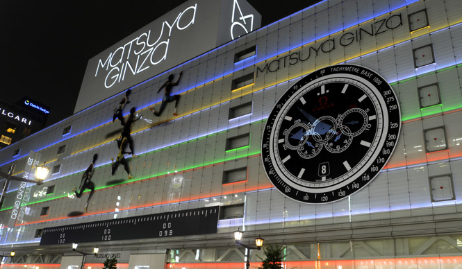  オメガ×松屋銀座 外壁点灯セレモニーphoto