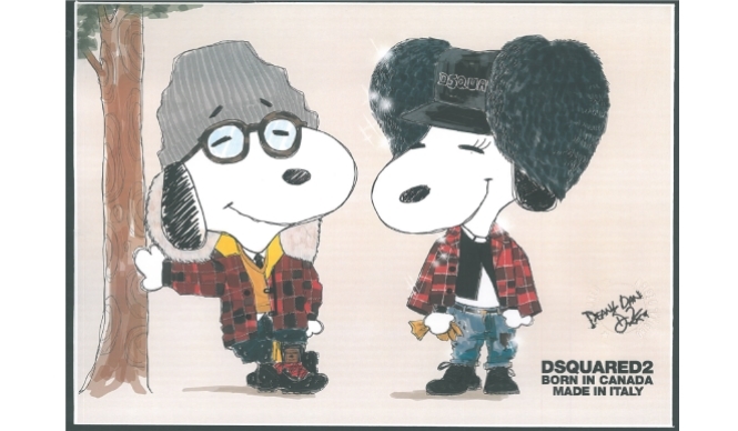 DSQUARED2｜ディースクエアードの服を着たファッショナブルなスヌーピー登場