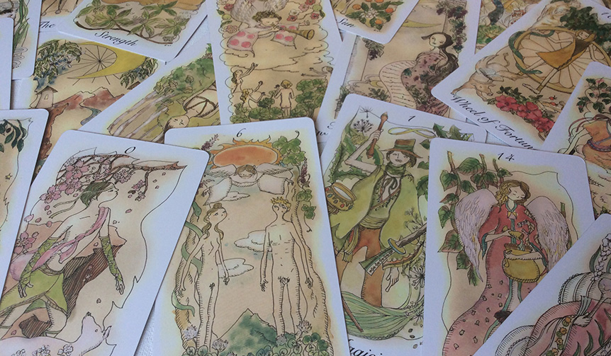 和ハーブが描かれたタロットカード｜DESIGN ギャラリー