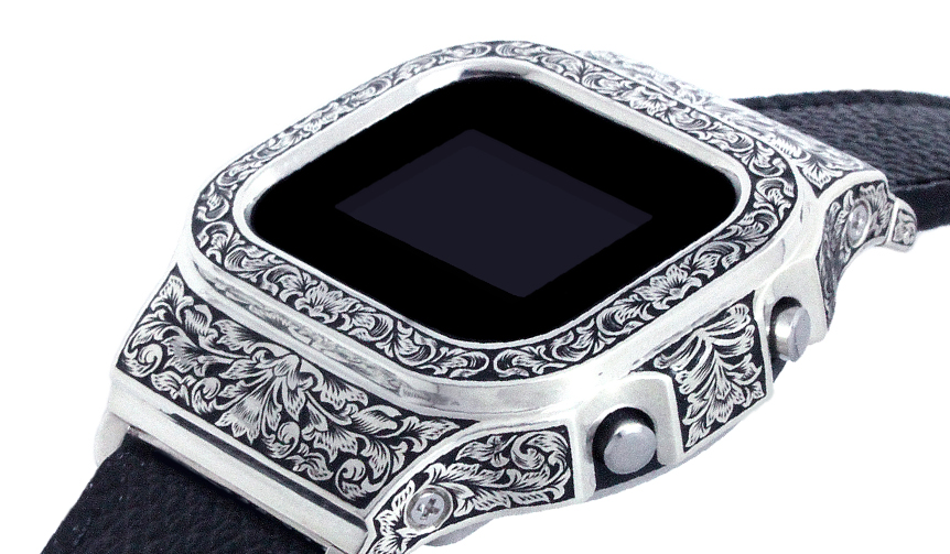 TATOOのようにケース全面にシルバー彫金を施した、カスタムG-SHOCK｜DAMUE ギャラリー