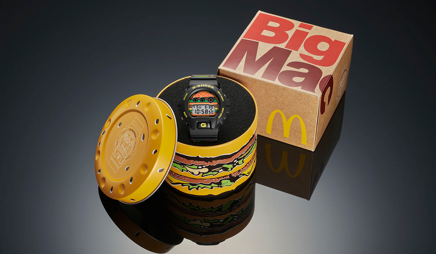 マクドナルドとG-SHOCKのコラボ!?　ビッグマックウォッチ1000本限定リリース｜CASIO　ギャラリー