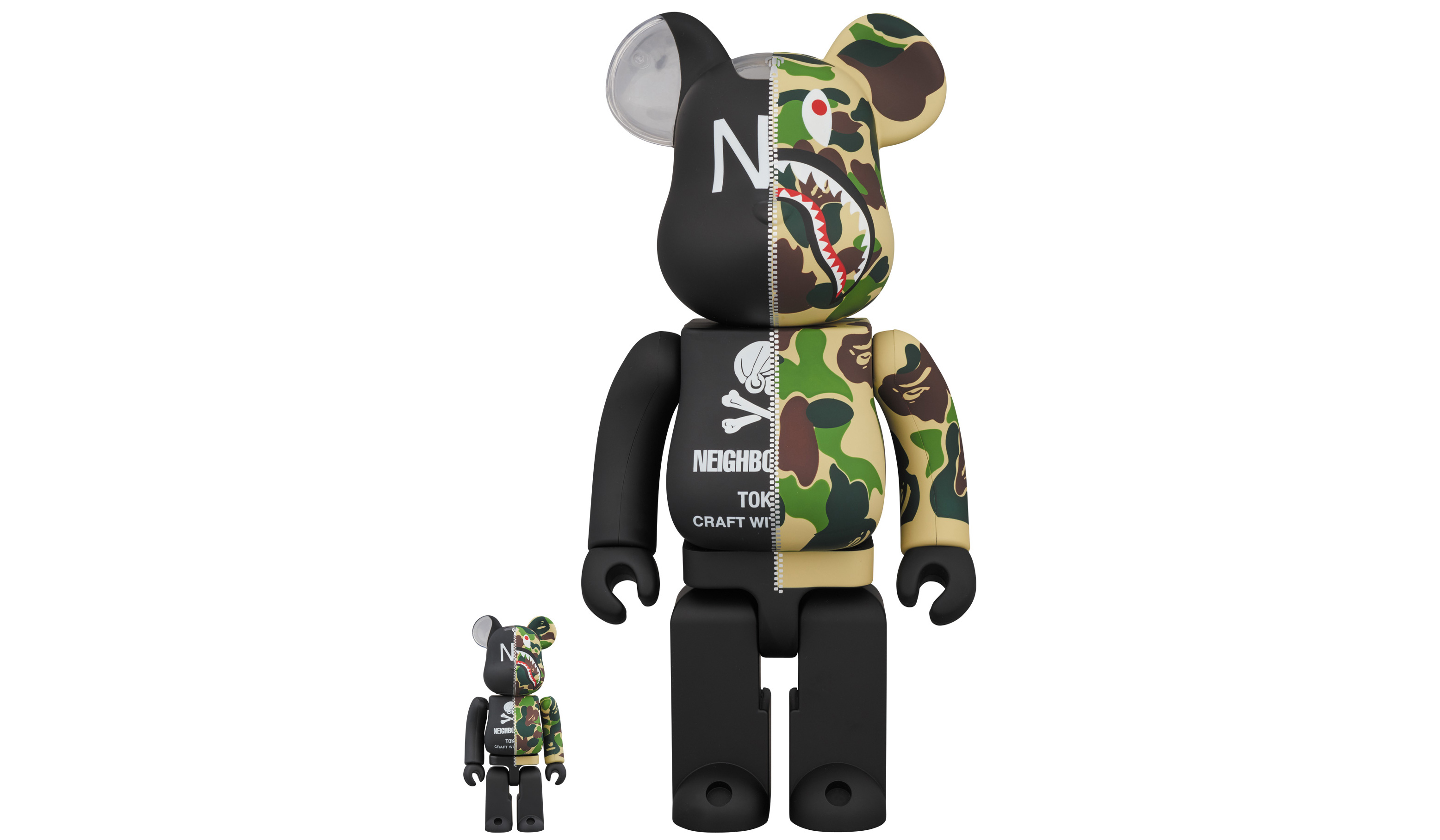 A BATHING APE®︎ × NEIGHBORHOOD®︎ BE@RBRICK 100% & 400% / 1000%|MEDICOM TOY