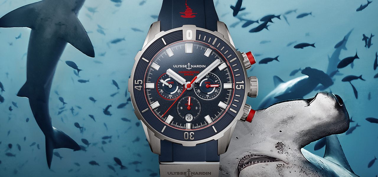 シュモクザメを大胆に配した「ハンマーヘッド シャーク リミテッドエディション」|ULYSSE NARDIN