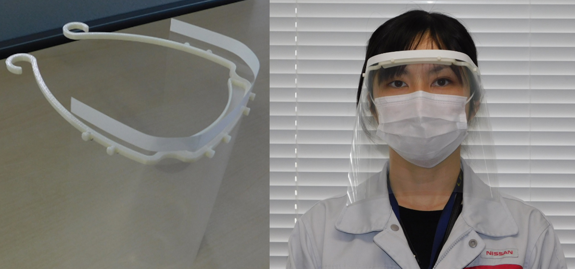 日産が3Dプリンターを活用し医療用フェイスシールドを製造｜Nissan