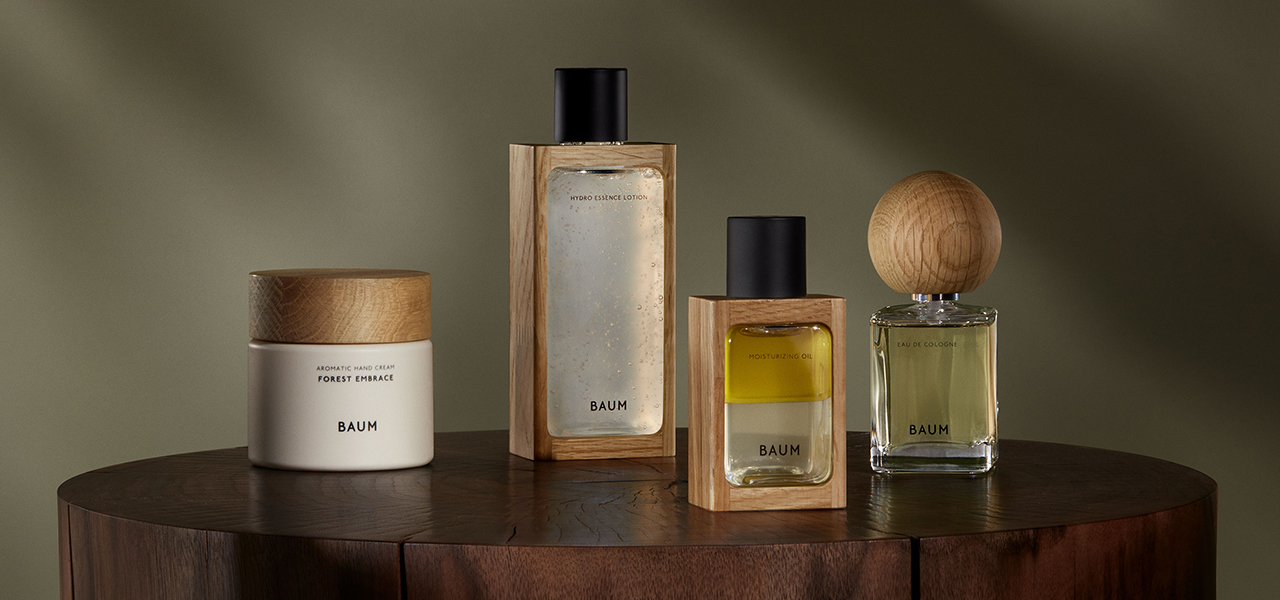 テーマは“樹木との共生”。商品パッケージに「カリモク」も参画したスキン&マインドケアブランド｜BAUM