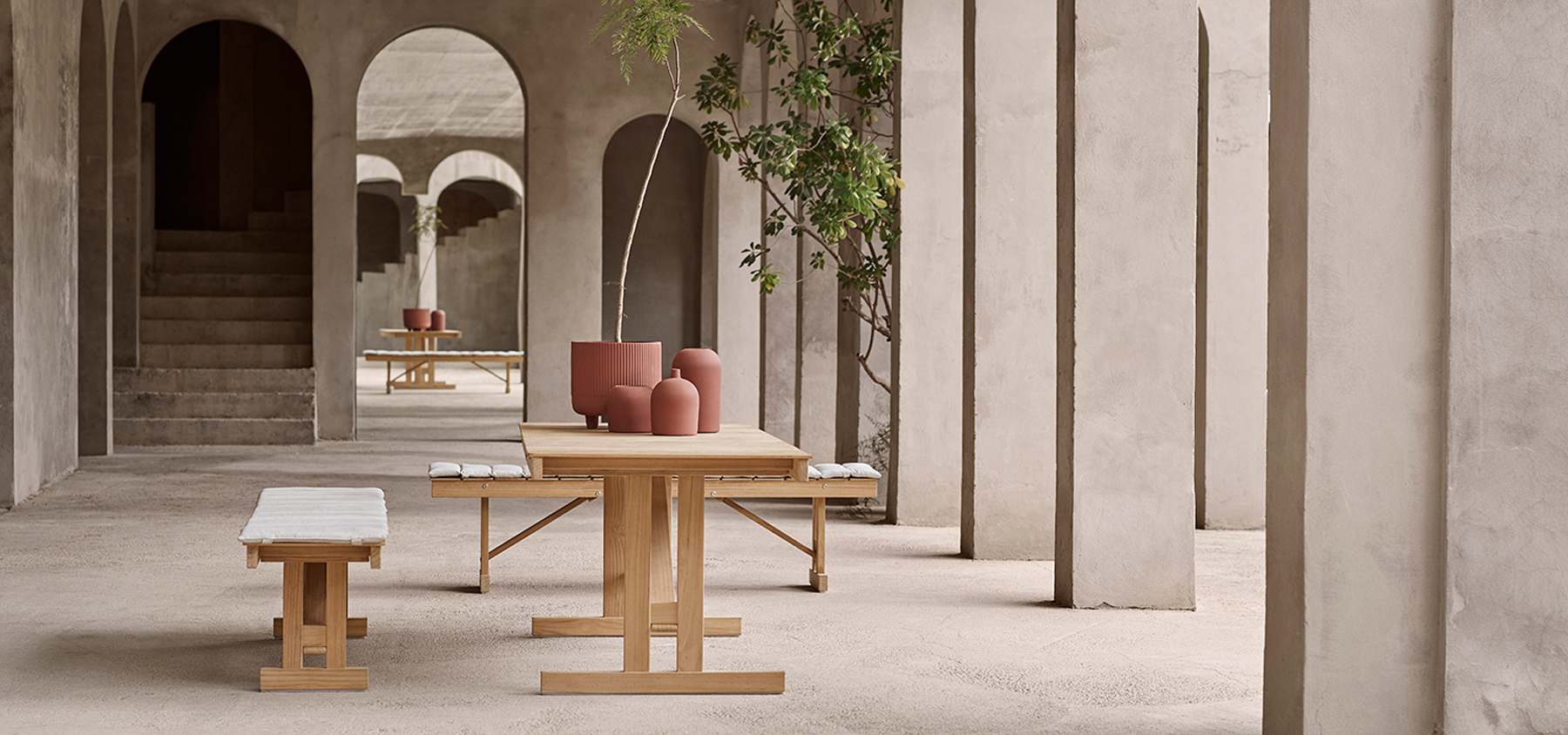 ボーエ・モーエンセンの折りたたみ式アウトドアテーブル&ベンチ|CARL HANSEN & SØN