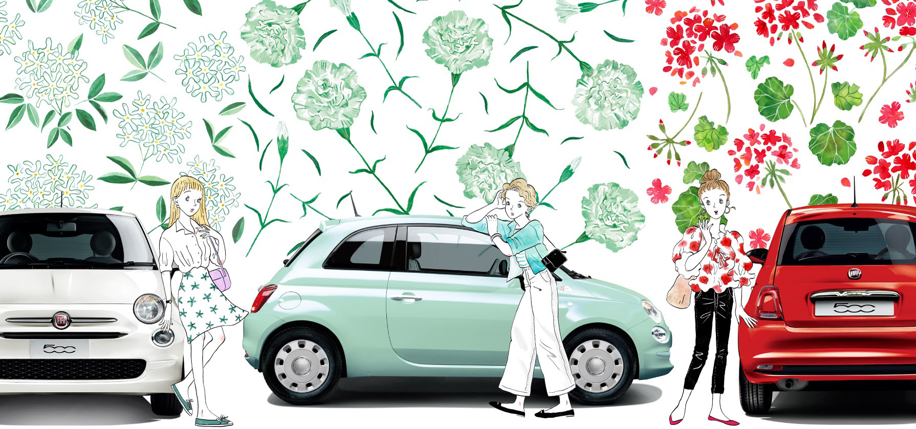 花をイメージしたフィアット500の限定車が登場|FIAT