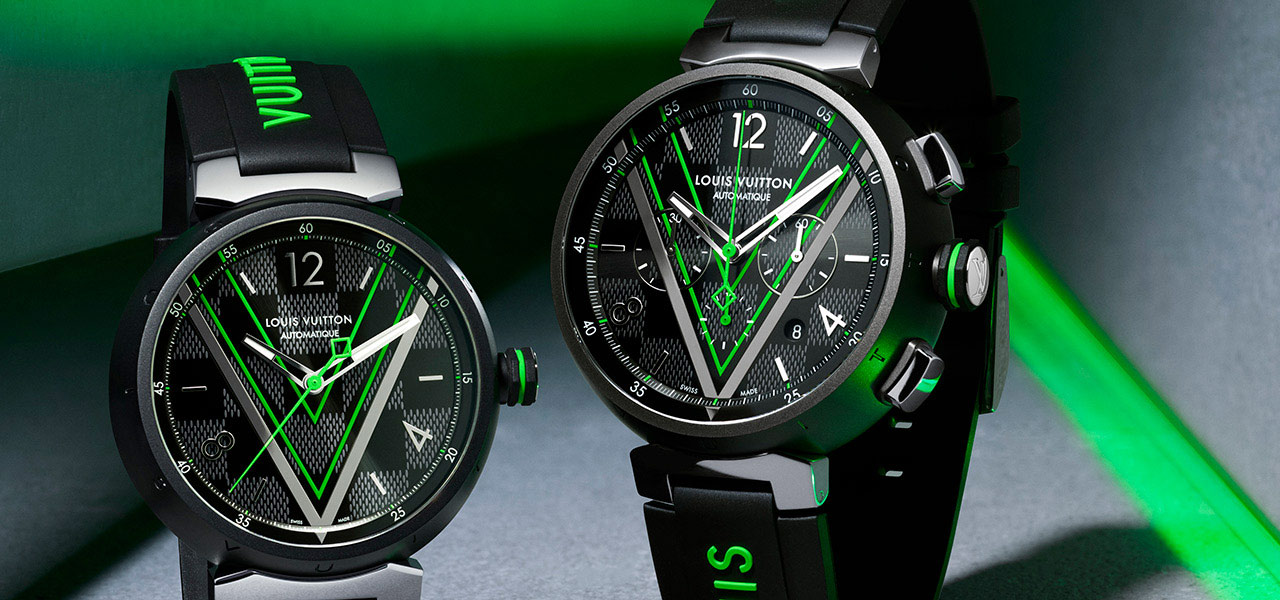 ヴァージル・アブローのコレクションを想起させるネオングリーンの新作タンブールウオッチ|LOUIS VUITTON