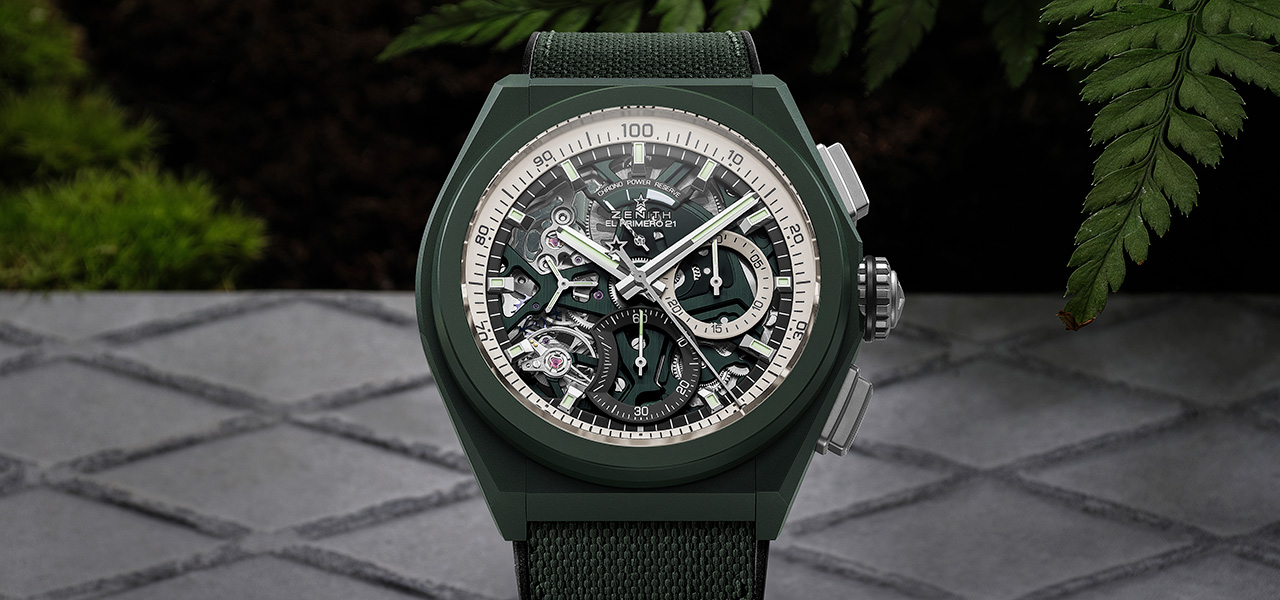 都会的なデザインにカーキグリーンを合わせた新作「デファイ エル・プリメロ 21 アーバン ジャングル」｜ZENITH