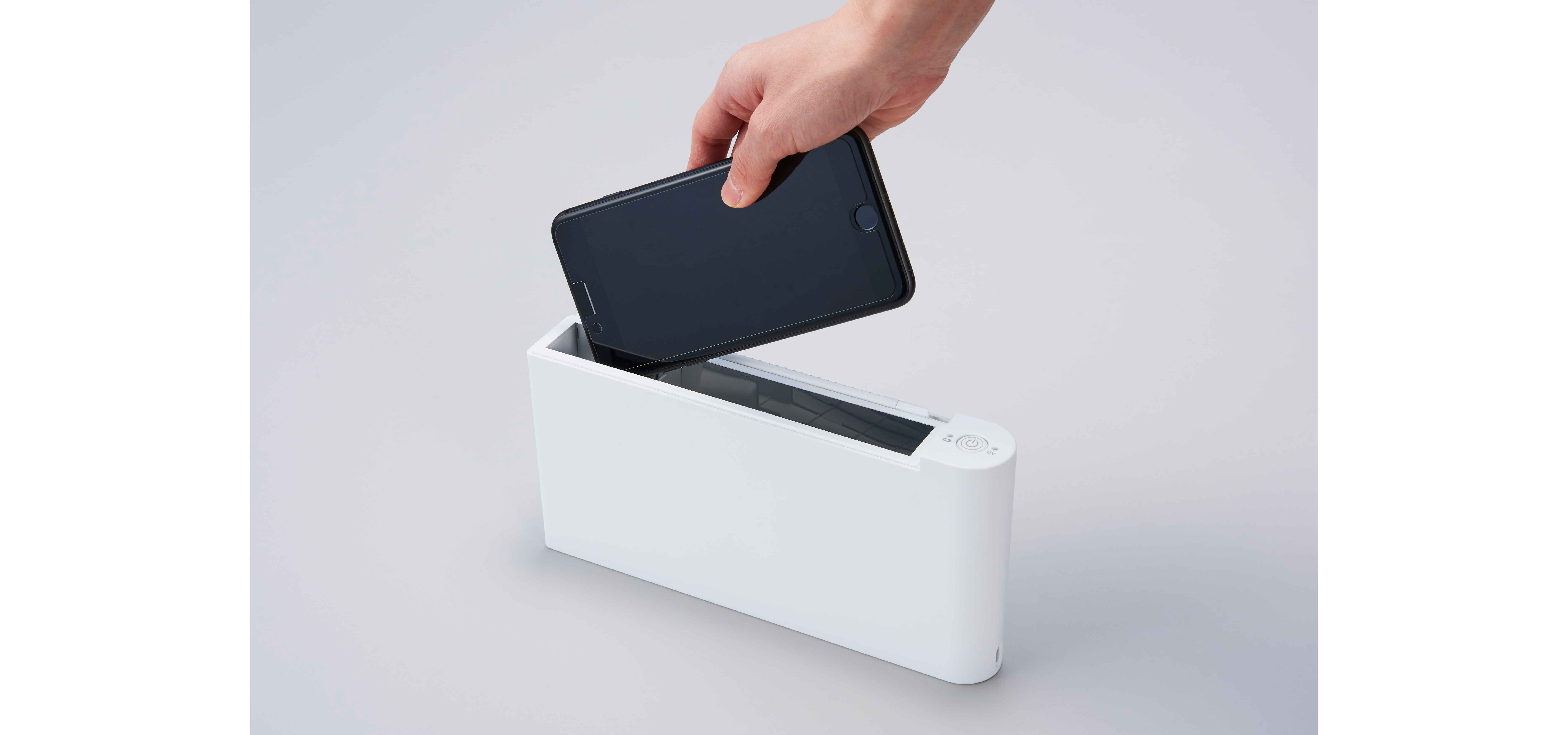 スマートフォンやマスクを入れるだけで簡単除菌するケース ｜ KING JIM 