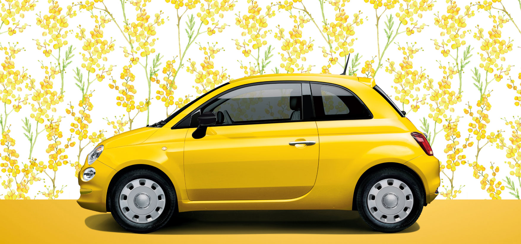 フィアット500に、ミモザをモチーフにした特別色のイエローを採用した日本向け限定車「ミモザ2」登場｜Fiat