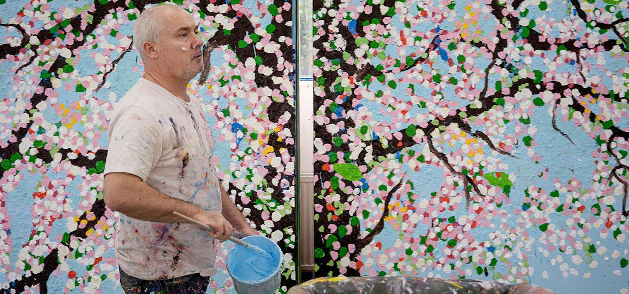 “桜”を描いた最新作を公開。ダミアン・ハースト個展がパリで開催|ART