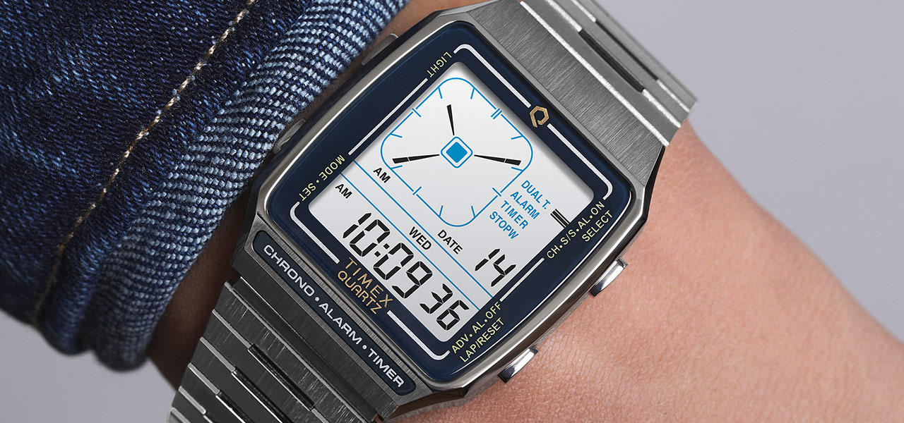 1980年代のデジタルアナログウオッチ復刻モデル「Q TIMEX Reissue Digital LCA」|TIMEX