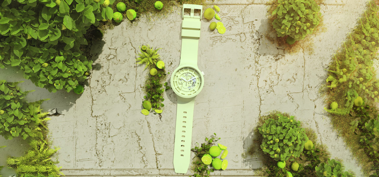 新素材・バイオセラミックスを用いた、フレッシュライムカラーの「C-LIME」｜swatch