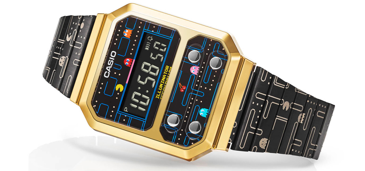 パックマンとコラボレーションしたレトロなデジタルウオッチ「A100WEPC」｜CASIO