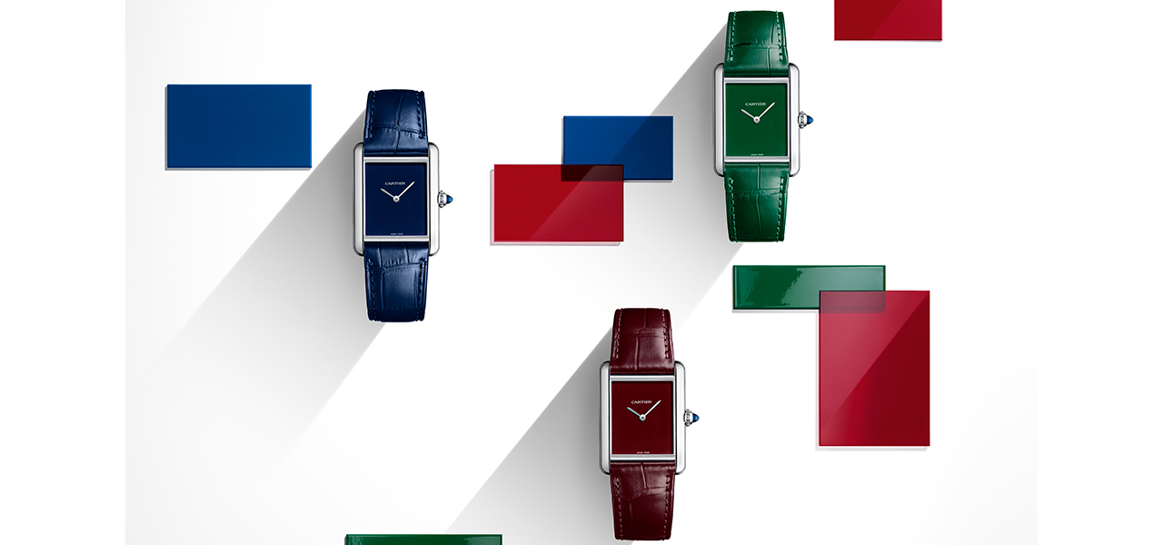 メゾンの伝説的な「タンク マスト」「タンク ルイ カルティエ」に誕生した、鮮やかなカラーダイアル全5機種｜CARTIER
