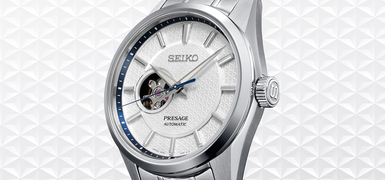 新開発オープンハート機構を搭載。<セイコー プレザージュ>2022年新作「Sharp Edged Series」|SEIKO