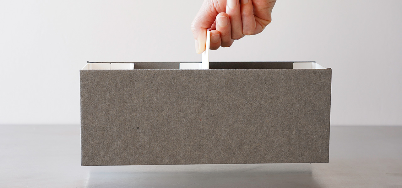 リサイクル可能な紙製繊維ボードを使用したツールボックス|concrete craft