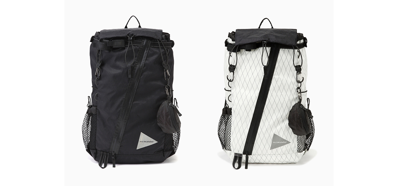 優れた耐久性と防水性能を持つ生地で作られた軽量バックパック｜and wander